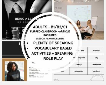 Preview of ADULTS SPEAKING B1/B2/C1 ARTICLE BASED LESSON - LEADERSHIP
