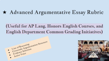 Preview of ADVANCED Rubric for Grading Argumentative Essays (Useful for AP Lang)