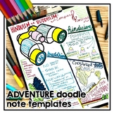 ADVENTURE Doodle Note Template Set | Customizable Doodle N