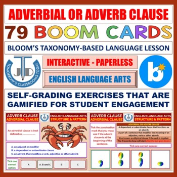 Preview of ADVERBIAL CLAUSE OR ADVERB CLAUSE - 79 BOOM CARDS