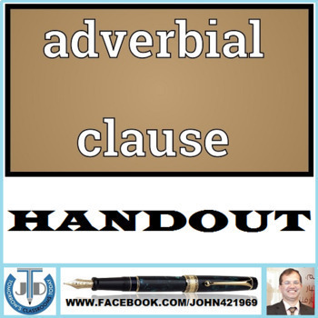 Preview of ADVERBIAL CLAUSE OR ADVERB CLAUSE - SCAFFOLDING NOTES