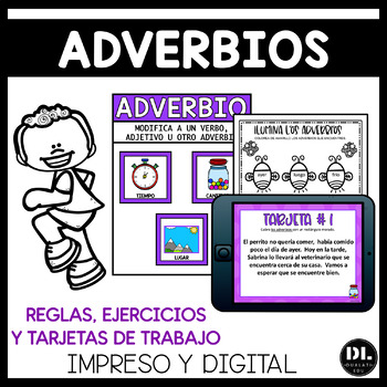 ADVERBIOS (SPANISH) - ADVERBS PRINT AND DIGITAL | TPT