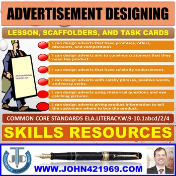 Preview of ADVERTISEMENT DESIGNING LESSON AND RESOURCES