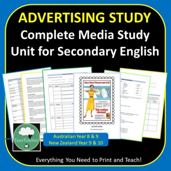 Preview of ADVERTISING STUDY Complete Secondary Unit High School ENGLISH