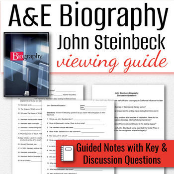 a&e biography john steinbeck worksheet answers