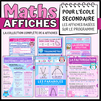 Preview of AFFICHES DE MATHÉMATIQUES EN FRANÇAIS – École Secondaire – French Math Posters