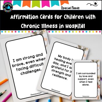 Preview of AFFIRMATION CARDS for Children with Chronic Illness in Hospital