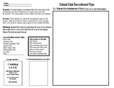 School Club Recruitment Flyer Worksheet