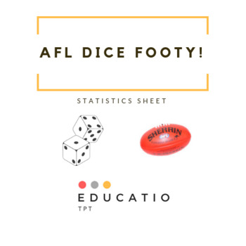 Preview of AFL Dice Football (Statistics Sheet)
