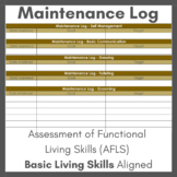 AFLS Basic Living Skills Maintenance Log (Editable)