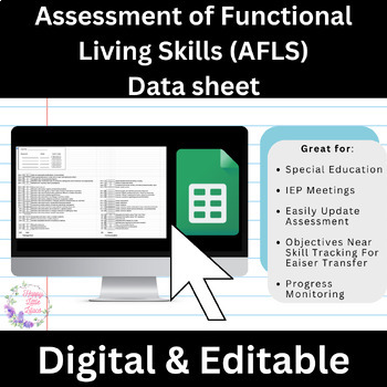 Preview of AFLS - Home Skills Digital Data Sheet