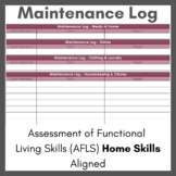 AFLS Home Skills Maintenance Log (Editable)