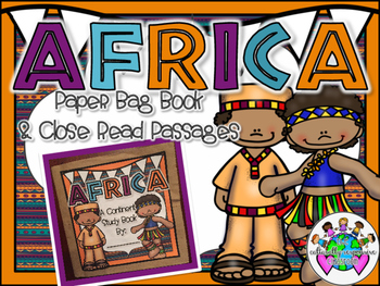 Preview of AFRICA Continent Study: Paper Bag Book & Close Read Passages