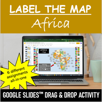 Preview of AFRICA Map Puzzle and Drag & Drop Activity | Google Slides™