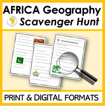Preview of AFRICA GEOGRAPHY SCAVENGER HUNT | WebQuest