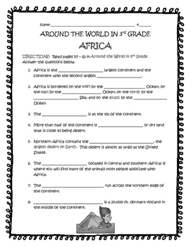 Preview of AFRICA Guided Reading - TN Around the World In 3rd Grade