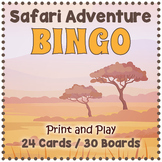 AFRICAN ANIMAL BINGO & Memory Matching Card Game Activity 