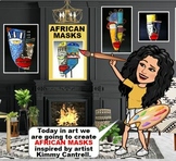 AFRICAN MASKS artist Kimmy Cantrell art lesson, editable s