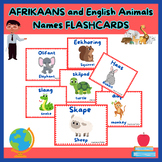 AFRIKAANS and English Animals names FLASHCARDS