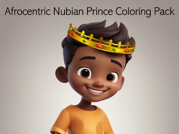 Preview of AFROCENTRIC NUBIAN PRINCE COLORING PACK - 54 PAGES, PDF, AFRICAN AMERICAN, BLACK