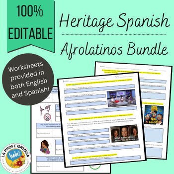 Preview of AFROLATINO BUNDLE: Heritage Spanish activities to explore Afrolatinidad