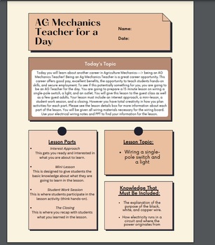 Preview of AG Mechanics Teacher for the Day Bundle