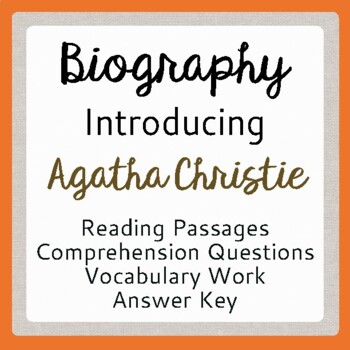 Preview of AGATHA CHRISTIE Biography Informational Texts, Activities PRINT and EASEL