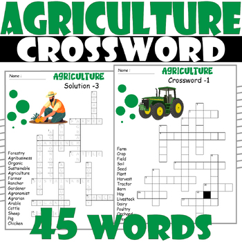 AGRICULTURE Crossword Puzzle All About AGRICULTURE CrossWord Puzzle