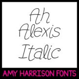 AHAlexis Italic - Cute Font - Hand Drawn Italic Font for C