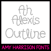 AHAlexis Outline - Cute Font - Hand Drawn Outline Font for