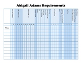 AHG Abigail Adams At A Glance Tracker Sheet