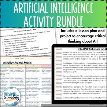 Preview of AI Activity Bundle - Digital Literacy Resources to Tackle ChatGPT in High School