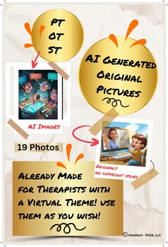 Preview of AI Generated Images Photos Virtual Therapy PT OT ST Speech Therapy Teletherapy
