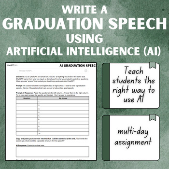 Preview of AI a Graduation Speech - Fun End of the Year Senior Activity - USE AI PROPERLY