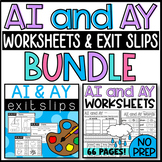 AI and AY Words BUNDLE: No Prep Worksheets and Exit Slips 