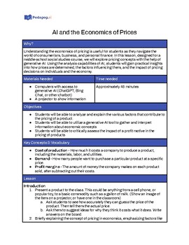 Preview of AI and the Economics of Prices | AI Integration Lesson Plan