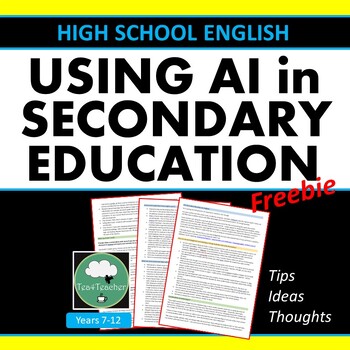 Preview of AI in SECONDARY EDUCATION Tips Ideas Thoughts