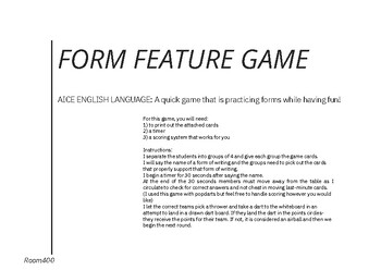 Preview of AICE English Language Form/Genre Game