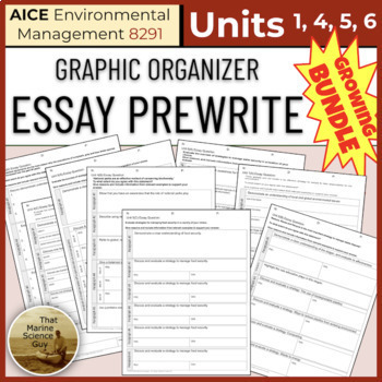 Preview of AICE Environmental | (18) Essay Pre-write Graphic Organizers - Growing Bundle