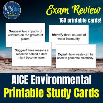 Preview of AICE Environmental Exam Review Study Cards | Flash Cards