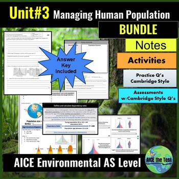 Preview of AICE Environmental Management  Unit#3 Managing Human Population BUNDLE