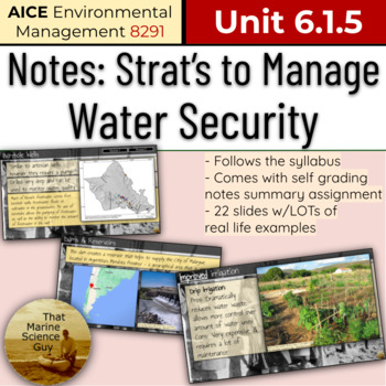 Preview of AICE Environmental | Notes: Strategies for Managing Water Security w/Summary