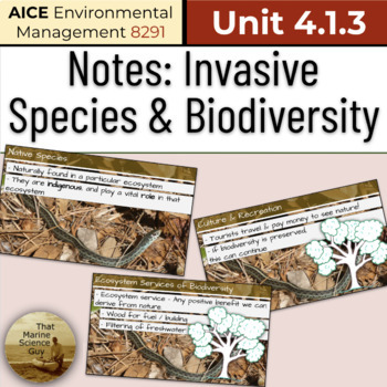 Preview of AICE Environmental | Unit 4 Notes - Invasive Species, Native Species, & Biodiver