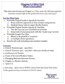 Preview of AICE International Ch 2.2 Mini Unit - International Tensions 1920 - 1923