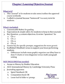 Preview of AICE International History Learning Objective Journal - BUNDLE