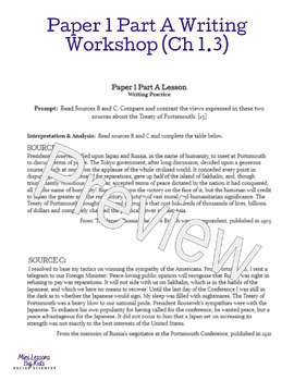 Preview of AICE International History Paper 1 Part A Writing Workshop (Ch 1.3)