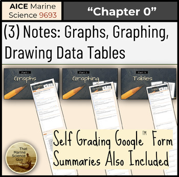 Preview of AICE Marine | (3) Notes: Graphs, How to Graph, and Making Data Tables w/Summary