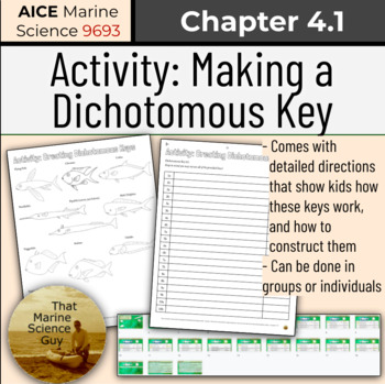 Preview of AICE Marine | Activity: Creating a Dichotomous Key