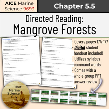 Preview of AICE Marine | Directed Reading 5.5: The Mangrove Forest w/Digital Handout & Key