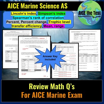 Preview of AICE Marine Math Review/Practice for AICE Exam